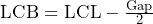 \text{LCB} = \text{LCL} - \frac{\text{Gap}}{2}