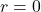  r = 0 