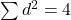  \sum d^2 = 4 
