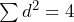Rendered by QuickLaTeX.com  \sum d^2 = 4